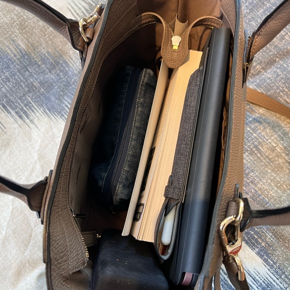 Longchamp mailbox medium satchel in taupe - Picture 6 of 7